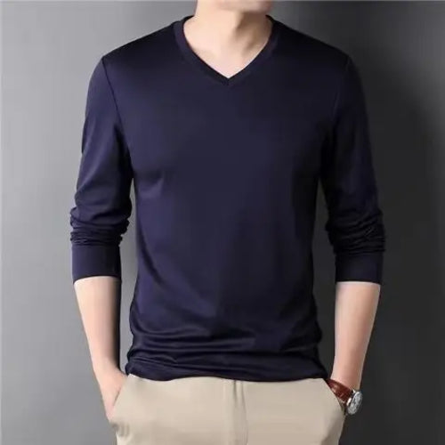 Fashion Luxury Men's Clothing Stylish V-Neck Men's Long Sleeve Casual