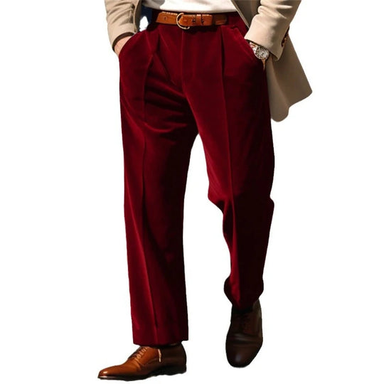 Vintage Velvet Daily Business Trouser Streetwear Autumn Winter Mid