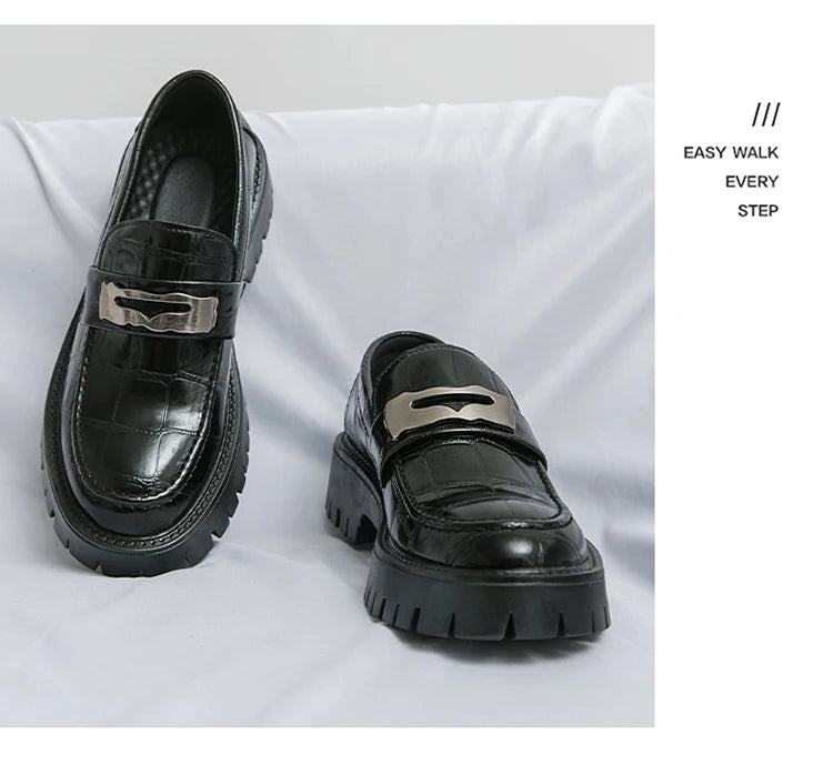STRONGSHEN Men Oxford Shoes Leather Platform Casual Shoes Comfortable Formal Loafer Business Office Formal Dress Shoes 38-46