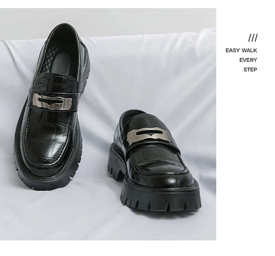 STRONGSHEN Men Oxford Shoes Leather Platform Casual Shoes Comfortable Formal Loafer Business Office Formal Dress Shoes 38-46