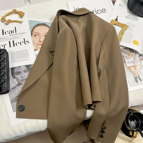 Women's Spring and Fall New Fashion Loose Solid Color Short Suit