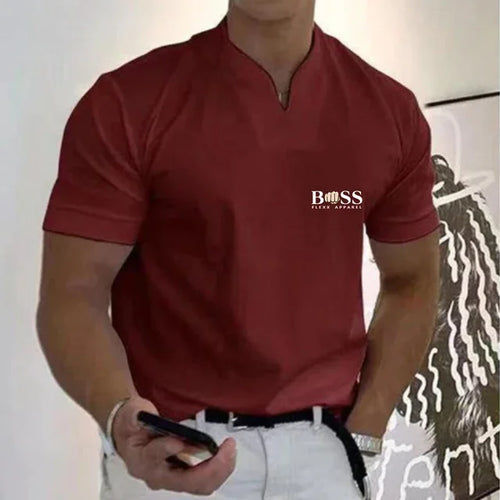 2024 Fashion Men's  T-shirt Solid Color Cotton Short-Sleeved Summer