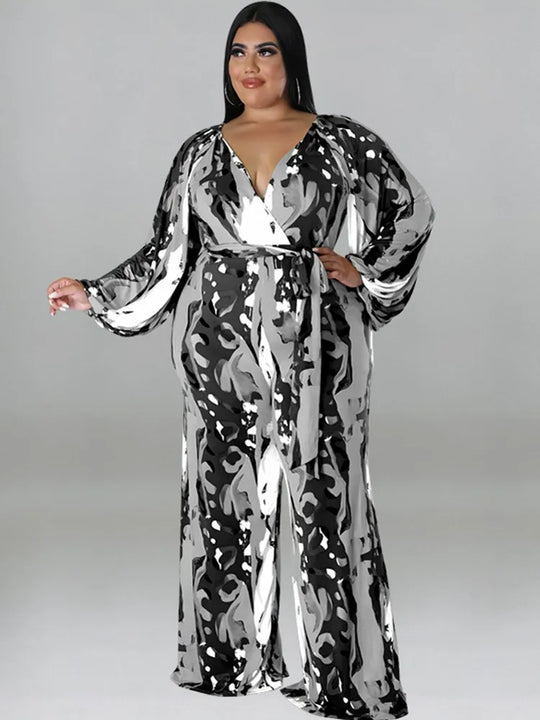 Plus Size Women Clothes Jumpsuit Spring Clothes Green Urban Leisure Bodysuit New 2025 Wide Leg Jumpsuit Wholesale Dropshipping