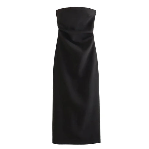 ASDS 2024 off shoulder black white long dress women bodycon beige midi