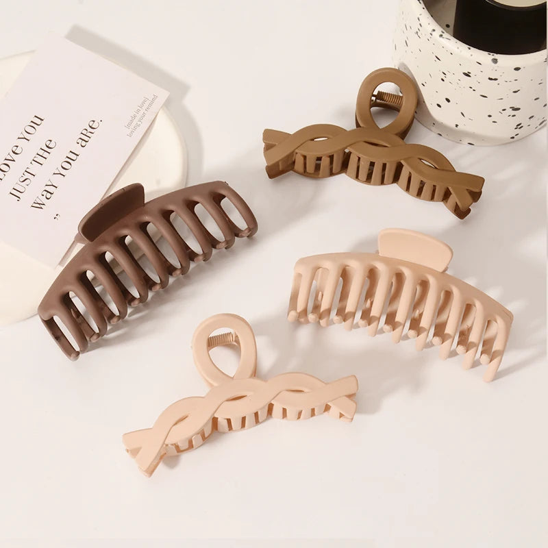5PCS Frosted Hair Clips Simple Big Hair Claw Clips for Women Girls Thin Thick Curly Hair Jaw Clips Shark Clips Hair Accessories