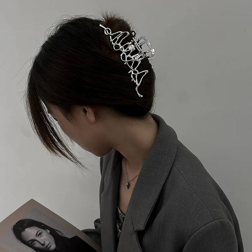 Metal Geometric Hair Claw Crab Hairpins Fashion Cross Hair Clips