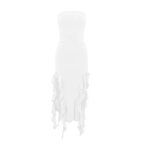 BWQ Long Dresses For Women Slit Sexy Bodycon Sleeveless Jellyfish