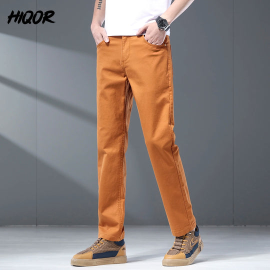 HIQOR Male Pants Solid Black Smart Casual Trousers For Men Suit Pants