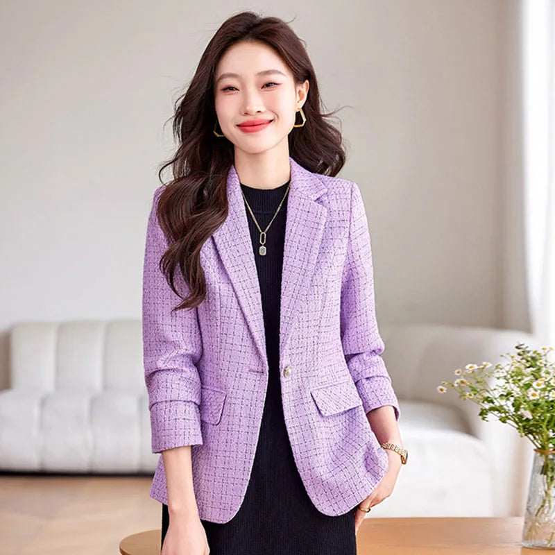 2024 New Fashion Women Formal Blazer Ladies Long Sleeve Work Wear