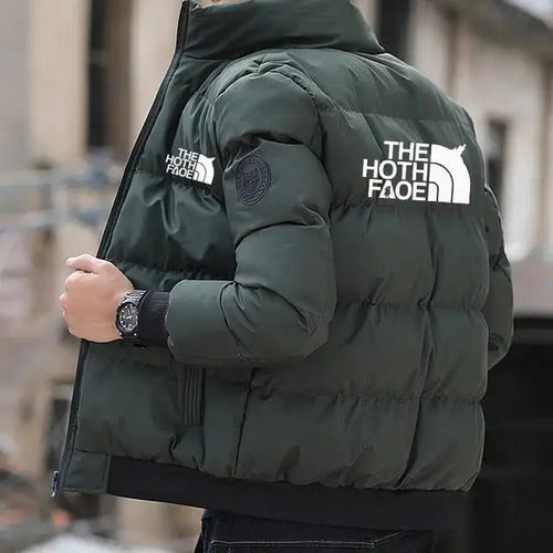2024Men's Padded Cotton Jacket, Tiger Head Logo, Short, Thick, Casual,