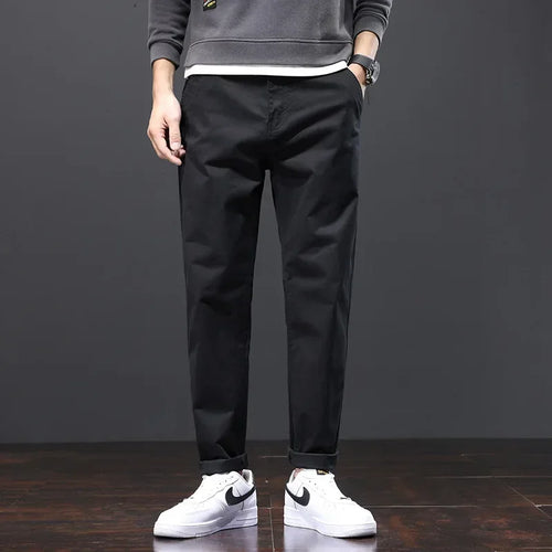 Stretched Casual Men Cotton Trousers Loose Plus Size 46 44 42 40
