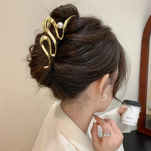 Metal Geometric Hair Claw Crab Hairpins Fashion Cross Hair Clips
