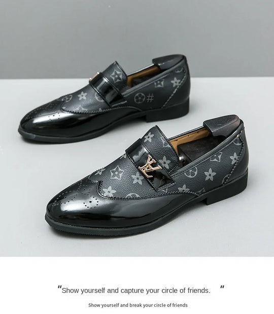 Summer British Slip-On Small Leather Shoes for Men, Lazy Korean Style Versatile Casual Leather Shoes for Men, Business Men's Sho