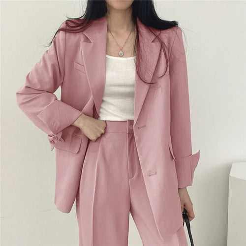 Fall Fashion Long Sleeve Blazer Mujer Pant Sets Blazers Women 2024