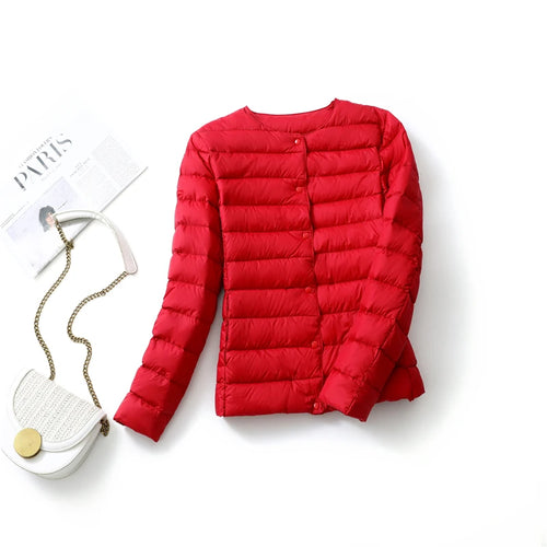 2024 New Arrivals Autumn Winter Warm Women White Duck Down Slim
