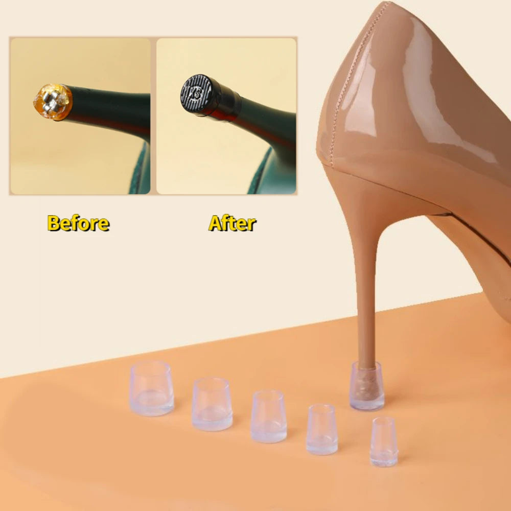 2Pair Round Silicone Heel Protector Stoppers Antislip High Heeler Bridal Latin Stiletto Dancing Covers Wedding Shoes Accessories