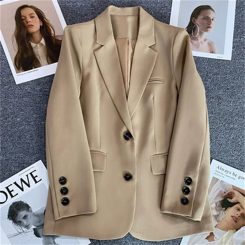 2024 Women Jacket New in Korean Fashion Small Suit Top Brown Suit Coat