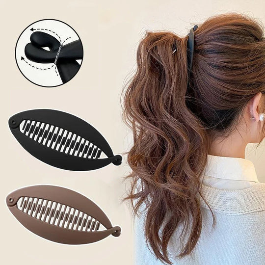 Matte Fish Shape Hair Claw Clips Ponytail Holder Hair Jewelry Twist