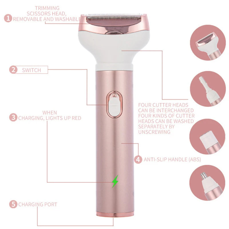 Women Razor Shaver Beauty Instrument Body Epilator Nose Hair Removal Blade