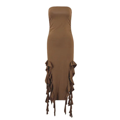 BWQ Long Dresses For Women Slit Sexy Bodycon Sleeveless Jellyfish