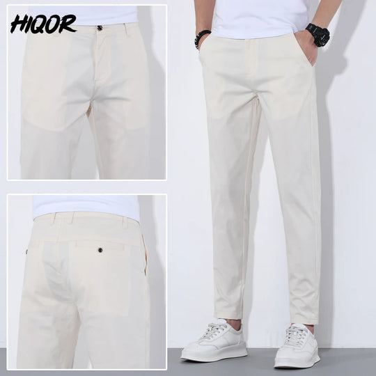 HIQOR Man Pants 9 Colors Mens Casual Long Pants Summer Thin Cotton