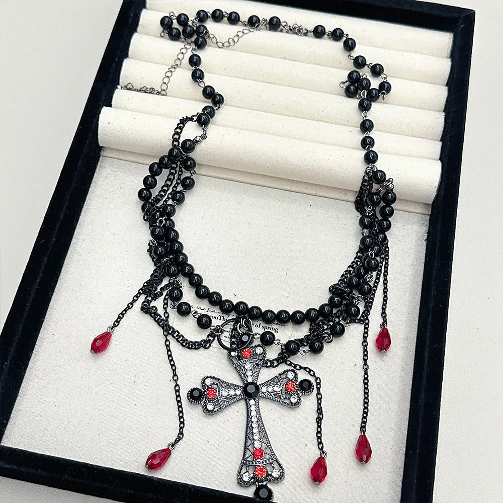 Designer Red belt Jewelry Multilayer Pearl waist chain for Women's Fashion Retro Character Playing Body Accessories Party Belts