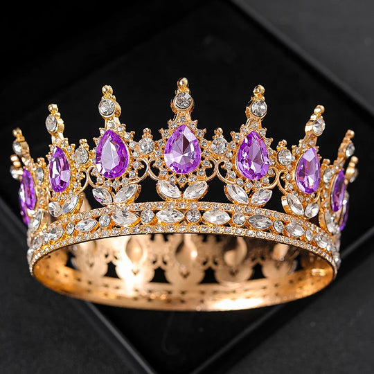 Baroque Crystal Tiaras And Crowns Rhinestone Prom Diadem Headband Crown Bridal Wedding Hair Accessories Jewelry Crown Tiara Gift