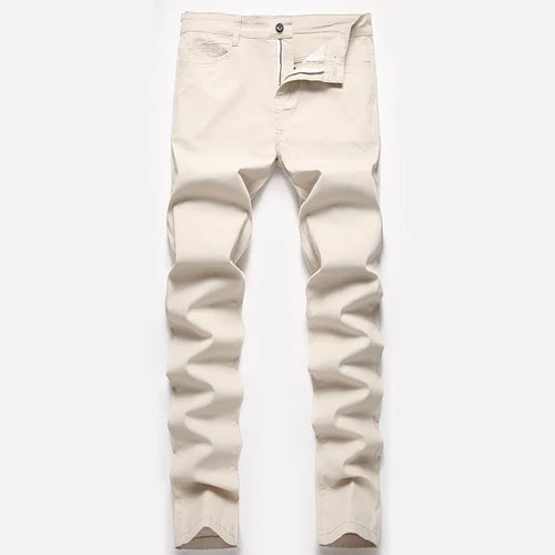 Being Vigor Inch Size Solid Cotton Business Casual Mens Pants Slim Fit