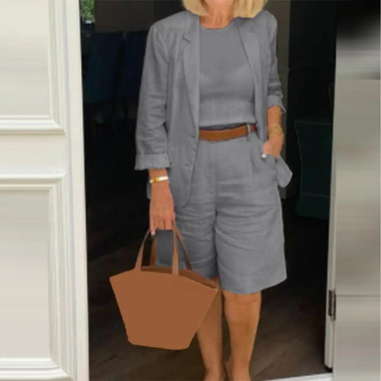 1 Set Attractive Suit Coat Shorts  Loose Cool Two Piece Set