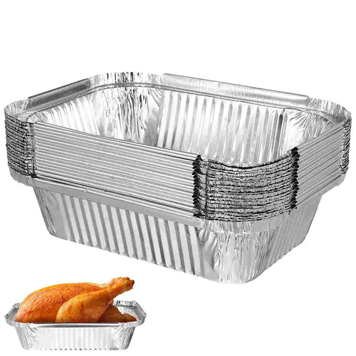 20 Pcs Large Aluminum Pans Foil Baking Trays Tin Food Containers Deep