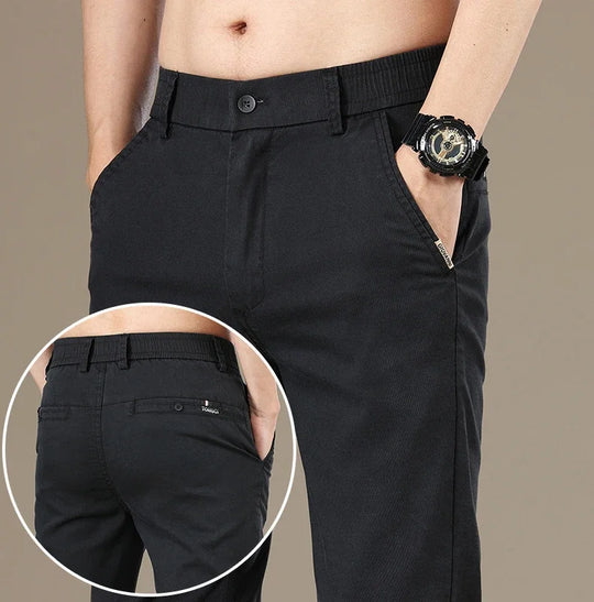 New 2025 Summer Lyocell Fabric Mens Casual Pants Hight Quality Fashion Slim Business Trousers Brand Elastic Soft Cargo Pants