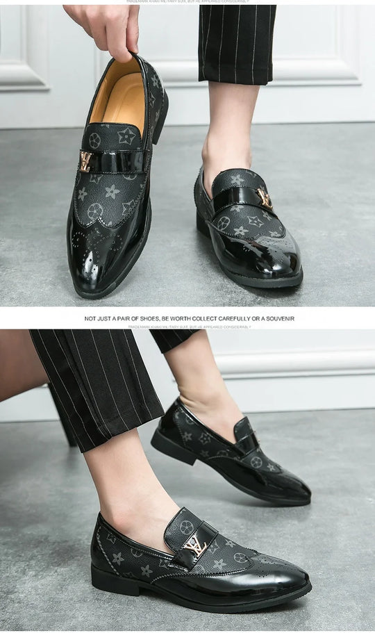 Summer British Slip-On Small Leather Shoes for Men, Lazy Korean Style Versatile Casual Leather Shoes for Men, Business Men's Sho