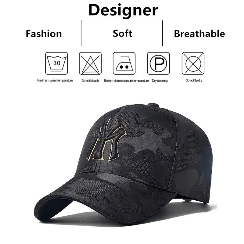 Unisex Letter Embroidery Camouflage Baseball Hats Spring and Autumn