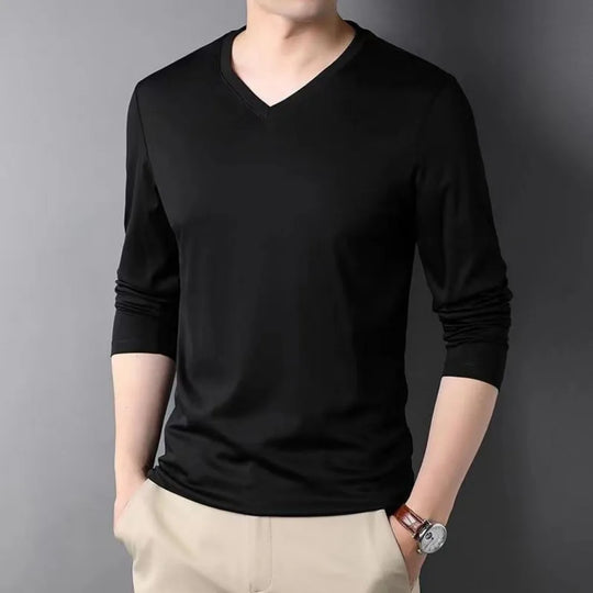 Fashion Luxury Men's Clothing Stylish V-Neck Men's Long Sleeve Casual