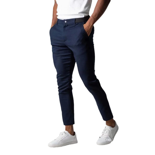 Active Chinos Comfortable Men Long Pants Stylish Slim Fit Ankle Length