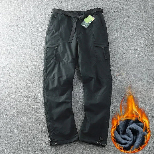 S-6XL Tooling Pants Thick Waterproof Fleece Cargo Pants Men Women
