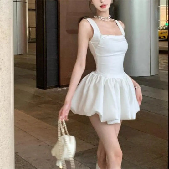Elegant French Style Camisole Dress Sleeveless Slim Fit Short Dress