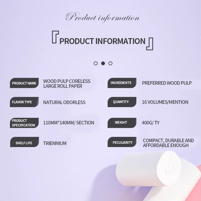 48 rolls of household toilet paper hand towel toilet paper integral paper towel log rolls coreless rolls