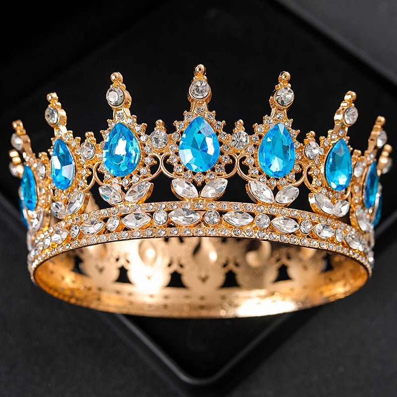 Baroque Crystal Tiaras And Crowns Rhinestone Prom Diadem Headband Crown Bridal Wedding Hair Accessories Jewelry Crown Tiara Gift