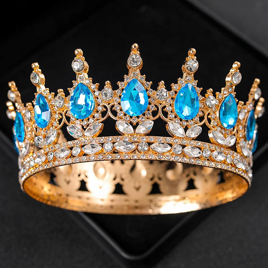 Baroque Crystal Tiaras And Crowns Rhinestone Prom Diadem Headband Crown Bridal Wedding Hair Accessories Jewelry Crown Tiara Gift