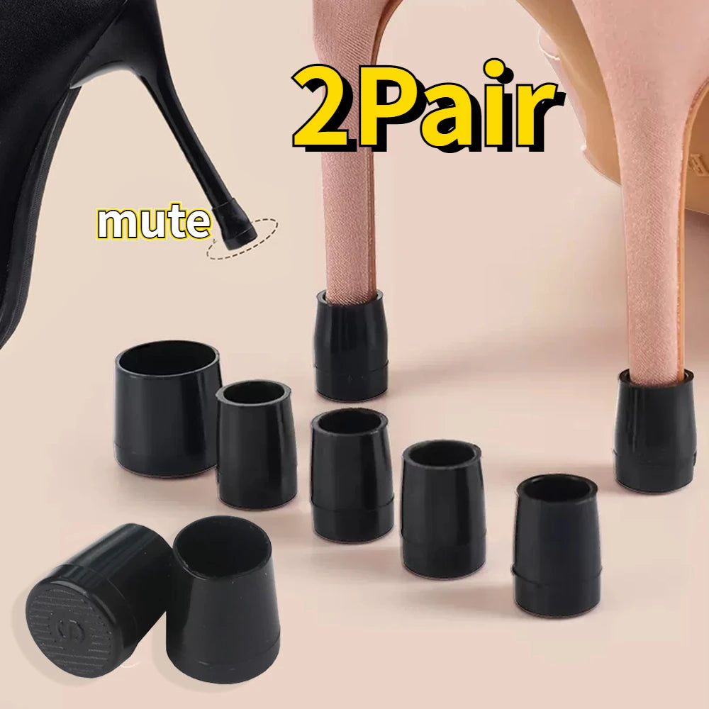 2Pair Round Silicone Heel Protector Stoppers Antislip High Heeler Bridal Latin Stiletto Dancing Covers Wedding Shoes Accessories