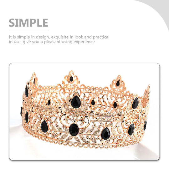 Men Crown Men Crown For Wedding Black Costume Accessory Wedding Party Prom Alloy Hair Prop