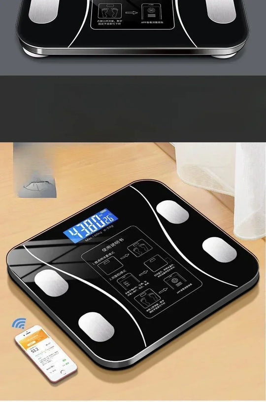 Smart with smart APP synchronized weight scale bathroom digital scale Bluetooth body fat scale body composition analyzer