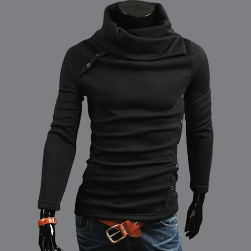 Autumn Winter Men Turtleneck Long Sleeve Sweater Korean Trend Solid