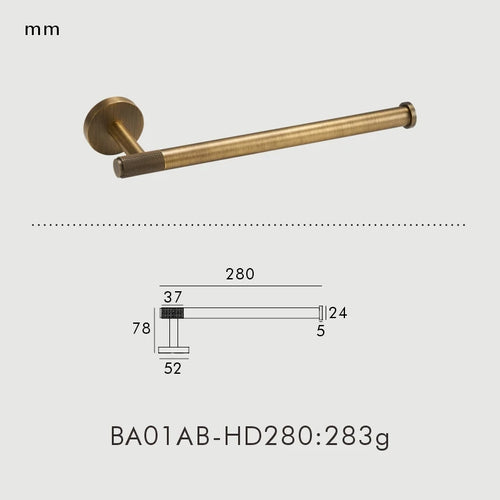 NU Brass Knurled Antique Bronze Bathroom Hardware Towel Rack