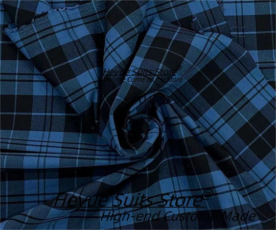 British Plaid Men Suits Slim Fit Double Breasted Groom Wedding Tuxedos 2 Pieces Sets Elegant Male Blazers Ropa Hombre