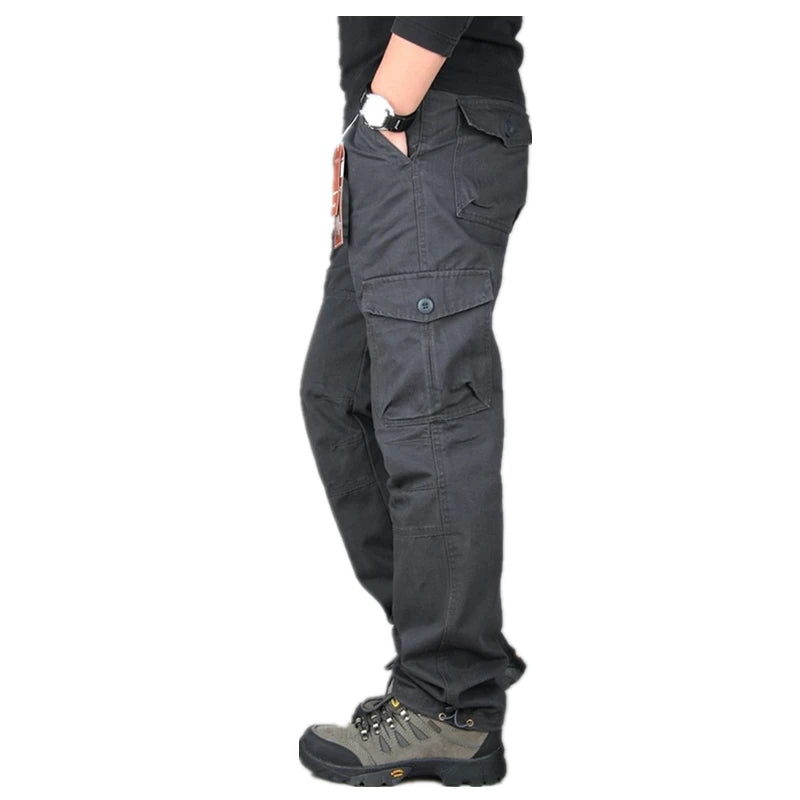 2023 Tactical Pants Men Black Cotton ix9 Zipper Streetwear Autumn