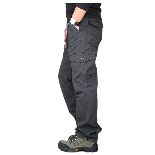 2023 Tactical Pants Men Black Cotton ix9 Zipper Streetwear Autumn