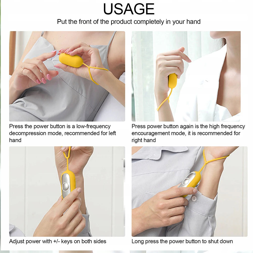 Handheld Micro-Current Instrument USB Charging Handheld Relaxation Device Lightweight Sleeping Device for Insomnia Brain Massage