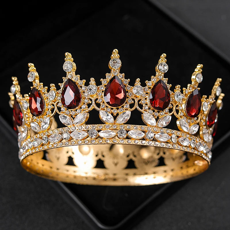 Baroque Crystal Tiaras And Crowns Rhinestone Prom Diadem Headband Crown Bridal Wedding Hair Accessories Jewelry Crown Tiara Gift